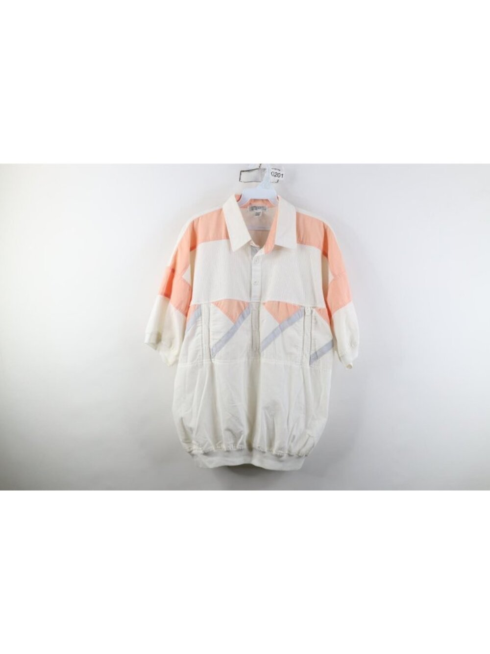 Vintage 90s Streetwear Mens XL Color Block Ribbed Pullover Polo Shirt Mafia Mob